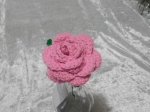 Crochet Open Rose - Pink